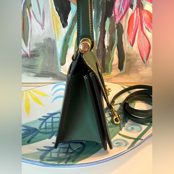 Rare Preloved Coach Willis Top Handle 18 Archive In Hunter Green Mini Purse - Picture 4 of 12